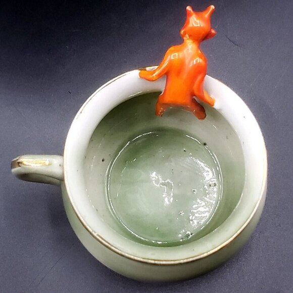 Victorian Fairing Red Devil in Cup Miniature Porcelain Carnival Prize 1890s - Picture 7 of 9